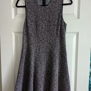 Theory Black and White Tweed Midi Dress